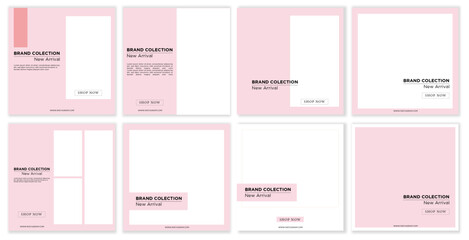 SET SALE SOCIAL TAMPLATE PINK BACKGROUND