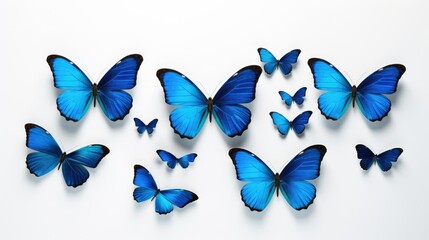 Nature's Artistry: Butterflies isolated on white – perfect for adding elegance to your design or project