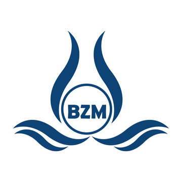 BZM letter water drop icon design with white background in illustrator, BZM Monogram logo design for entrepreneur and business.

