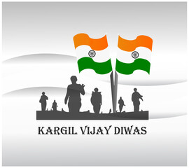 Abstract concept for "Kargil Vijay Diwas". An Indian Military Victory Day. celebrating victory day of indian army, vector illustration,