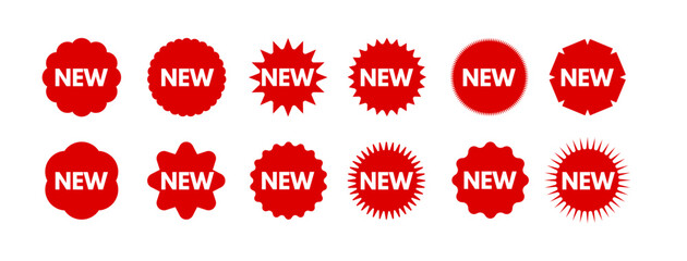 new - label, sign, sticker, badge - vector illustration set