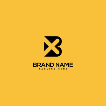 Alphabet Minimal Letters BX XB Business Logo Design Vector.