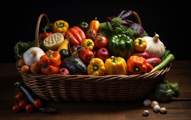 Vegetables Overflowing in a Basket