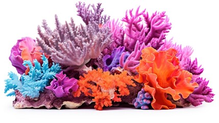 Obraz premium Bright vivid colored tropical corals isolated on white background