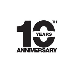 Fototapeta premium 10th anniversary emblem. Ten years anniversary celebration symbol
