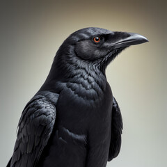 Fototapeta premium Raven, Crow on a light background
