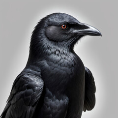 Raven, Crow on a light background