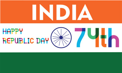 republic day India celebration vector design - obrazy, fototapety, plakaty