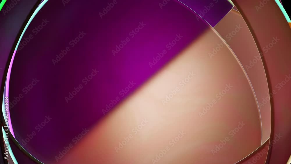 Poster colorful sphere hiding inside round shaped object of hemispheres. design. rotating compex 3d cartoon