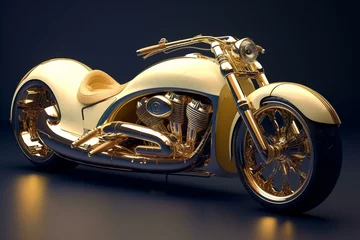 Fotobehang Elegant luxury motorcycle for land transportation. Generative AI © Esme