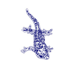 sketch of a lizard for elements in making logos and symbols