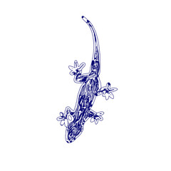 sketch of a lizard for elements in making logos and symbols