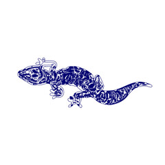sketch of a lizard for elements in making logos and symbols