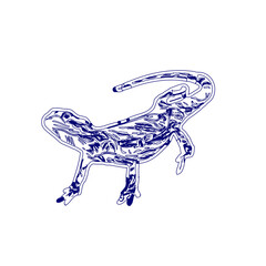 sketch of a lizard for elements in making logos and symbols