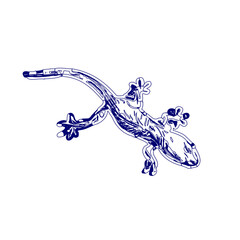 sketch of a lizard for elements in making logos and symbols
