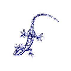 sketch of a lizard for elements in making logos and symbols
