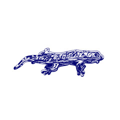 sketch of a lizard for elements in making logos and symbols