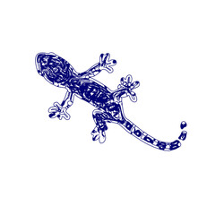 sketch of a lizard for elements in making logos and symbols