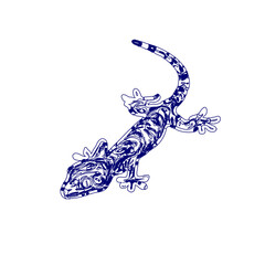 sketch of a lizard for elements in making logos and symbols