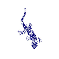 sketch of a lizard for elements in making logos and symbols