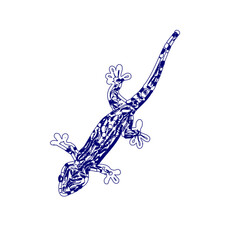 sketch of a lizard for elements in making logos and symbols