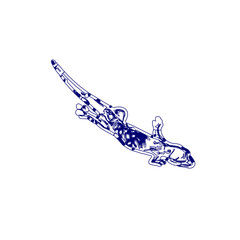 sketch of a lizard for elements in making logos and symbols