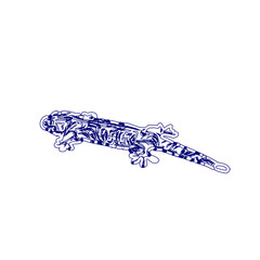 sketch of a lizard for elements in making logos and symbols