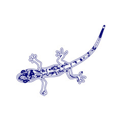 sketch of a lizard for elements in making logos and symbols