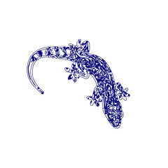 sketch of a lizard for elements in making logos and symbols