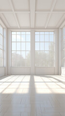 Fototapeta premium Spacious and Airy Empty Room with Generative AI for MidJourney AI Prompts