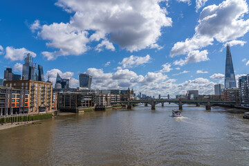 Fototapeta na wymiar By the river Thames in London