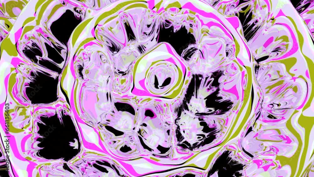 Poster liquid pink blobs in a cartoon animation spreads over the entire background. design. boiling abstrac