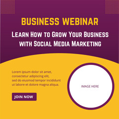 Business webinar banner vector template 