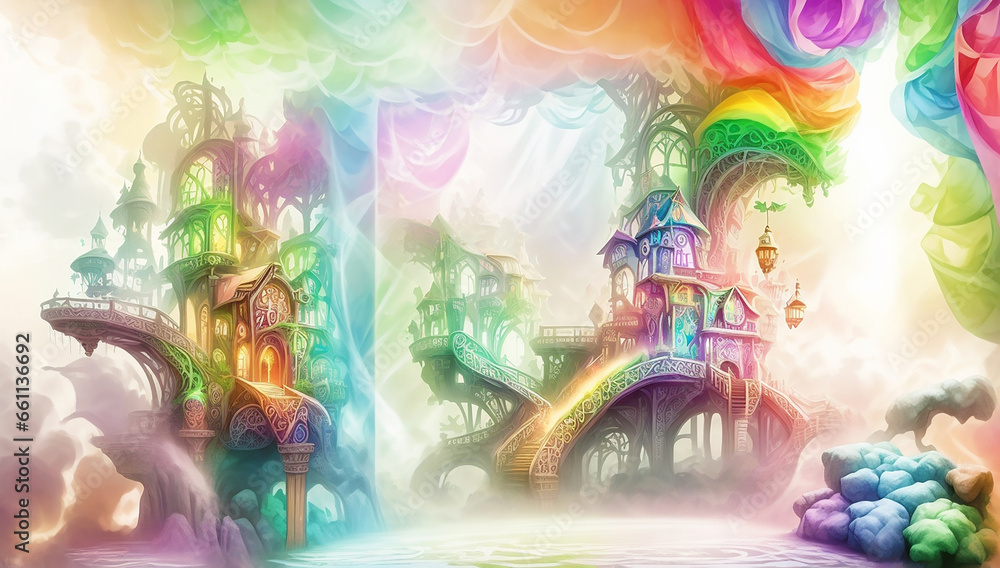 Poster a captivating fantasy realm within the pages of an enchanted book - ai generative