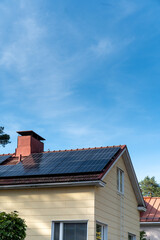 solar panels on house's roof