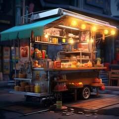 Food stall in the city.