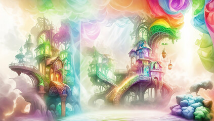Obraz premium A captivating fantasy realm within the pages of an enchanted book - AI Generative