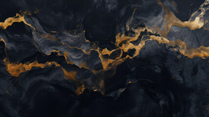 Abstract black and gold marble texture background. Marbling artwork texture. Agate ripple pattern. Gold powder.