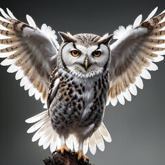 Obraz premium Owl on a light background