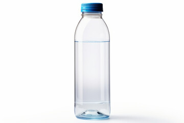 Naklejka premium Bottle of water with blue cap on white background.