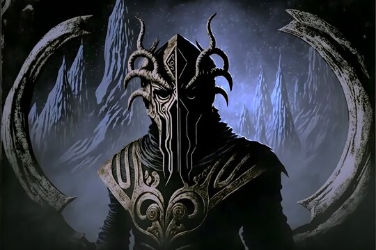 Dvd Screengrab 1985 Dark Fantasy Skyrim Standing In Front Of Black Void With Tentacles 