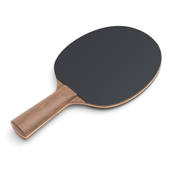 Black ping pong racket for table tennis isolated on white background