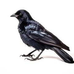 Fototapeta premium Shiny cowbird bird isolated on white background.