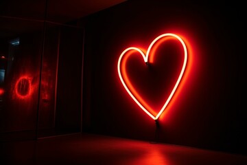 Create a romantic vibe at home with a heart-shaped LED red strap that emits a gentle glow on the wall. Generative AI