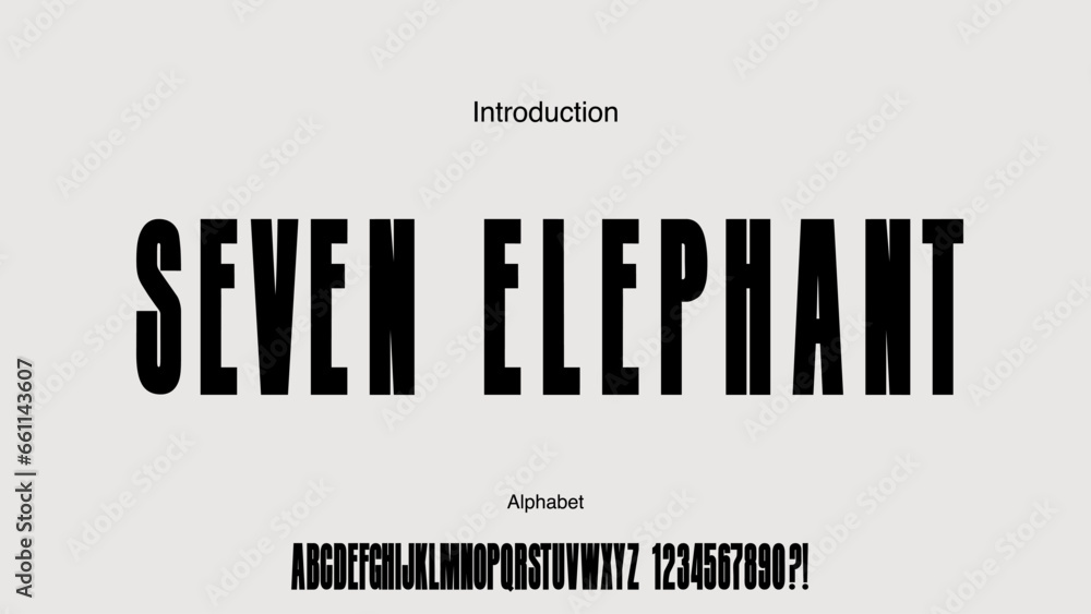 Poster condensed sans serif font. vector font with uppercase and number.