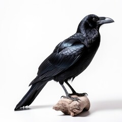 Fototapeta premium Tamaulipas crow bird isolated on white background.