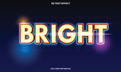 Obraz premium vector BRIGHT text effect style design template