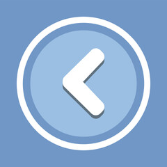 Left arrow icon vector. Left arrow icon vector in trendy flat style. Prev icon image, Prev icon illustration isolated on blue background
