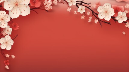 Chinese new year, year of the banner template design with and flowers background