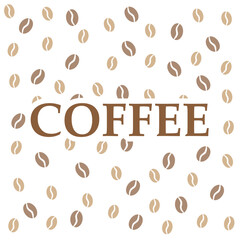 Coffee vector background. Coffee beans background.